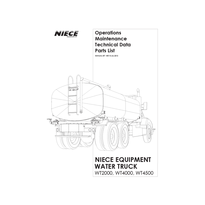 Niece Water Truck WT2000, WT4000, WT4500 Manual