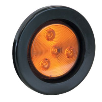 2.5"Round 4 LED Amber w/ Grommet and Plug
