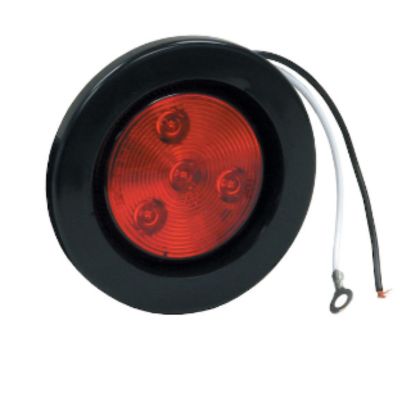 2.5"Round 4 LED Red w/ Grommet and Plug